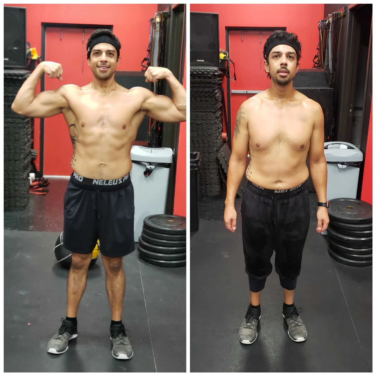 Client transformation at Showcase Fitness — before and after